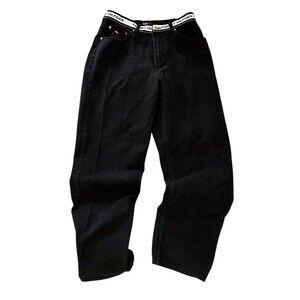 Tommy Hilfiger VTG Y2K Black Men’s Denim Jeans Logo Spell Out Band 33 X 34